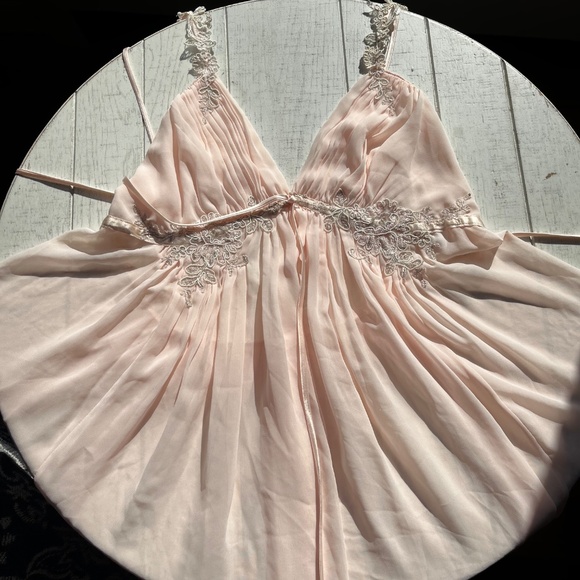 Vintage Lingerie Jon quil by Diane Samandi Baby Pink Teddy w lace detail. Sz L - Picture 2 of 7